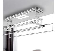 Generico Il Rack di Essiccazione della Lavanderia a soffitto con Telecomando, Sollevatore Elettrico 140-240cm Si estende, 35kg Capaci, Luce LED per Balcone Camera da Letto Silenzioso Uso Domestico