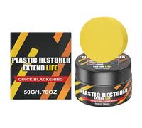 Generico Il Rinnovatore per Plastiche Automobilistiche, Detergente 50g con Spugna, Restauratore per Plastiche Auto, per Cruscotto Finestrini Ruote Motore Fari Pneumatici Esterni Interni Veicolo