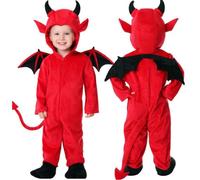 Generico Il set di costumi da diavolo include una tuta e un berretto in morbido materiale per la prima celebrazione del bambino. Costume da bambina