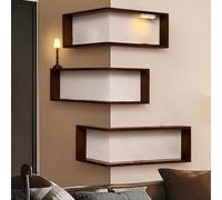 Generico Illuminated Light Corner Shelf, Smart Corner Shelves with Lamp for Figurines and Collectibles, Wall-Mounted Free-Hole Ornaments Storage Display Rack for Bedroom Living Room Office