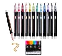 Generico Illuminateupon/Neattidyly Marker Pen for Highlight,Objectivew Magische Stifte,Double Line Outline Markers Pens, For Drawing and Scribbling (12colors)