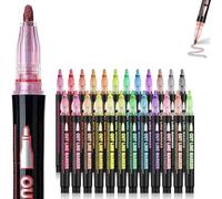 Generico Illuminateupon/Neattidyly Marker Pen for Highlight, Outline Metallic Markers Pen for Highlight, Double Line Outline Markers Pens, For Drawing and Scribbling (24 colors)