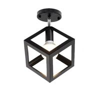 Generico Illuminazione a soffitto industriale Plafoniera nera Lampada da soffitto quadrata Apparecchio for ingresso corridoio camera da letto della scuola materna