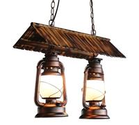 Generico Illuminazione a sospensione a 2 luci del sud-est asiatico, lampada a con paralume in vetro cherosene, a industriali for il corridoio della caffetteria, soggiorno dell'hotel