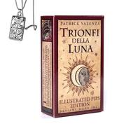 Generico Illustrated Pips Edition - Mazzo di tarocchi tascabile per principianti con collana - Design unico, facile da usare