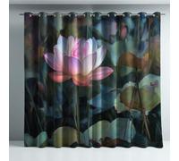 Generico Illustrazione Tenda Termica Isolante Microfibra Verde Rosa Tranquillo Misterioso Fiori Tenda per casa interni Morbide Anti-Rumore per camera da letto e soggiorno 140L x 160A cm (2 Pannelli)