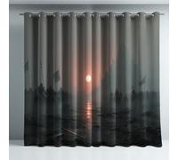 Generico Illustrazione Tende Oscuranti Microfibra Nero Misterioso Campo di Battaglia Cavaliere per Porta Finestra Tessuto in Microfibra Termiche Isolanti per bambini 140L x 175A cm (2 Pannelli)