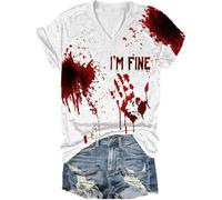 Generico I'm Fine It's Not My Blood Stain Bloody Hand Blood Splatter Maglietta