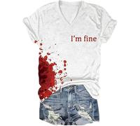 Generico I'm Fine It's Not My Blood Stain Bloody Hand Blood Splatter Maglietta