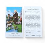 Generico Immagini di San Antonio Abate con Preghiera, 6x11 cm, 100 Pezzi, Made in Italy