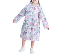 Generico Impermeabile da Pioggia Bambini con Cappuccio Pioggia Poncho per Bambini Giacca Antipioggia Leggera Impermeabile da Cartone Animato per Escursioni Ciclismo All'aperto (7-10 Years)