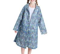 Generico Impermeabile da Pioggia Bambini con Cappuccio Pioggia Poncho per Bambini Giacca Antipioggia Leggera Impermeabile da Cartone Animato per Escursioni Ciclismo All'aperto (Navy, 3-6 Years)