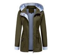 Generico Impermeabile Donna Antipioggia, Giacca a Vento Impermeabile Donna, con Cappuccio E Tasche Trekking Leggero Antivento Impermeabile Montagna Giacca a Vento Antipioggia All'aperto