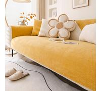 Generico Impermeabile Telo Copridivano 3 Posti,Copridivano Angolare Proteggi Il Divano Dalle Macchie Dei Dai Peli Di Animali Lavabile Copertura Divano con Base Antiscivolo,Yellow,70x90cm