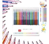 Generico Implementarch Pens, Gettoreach Glitter Gel Pen Set, 8/12/18/24/36/48 Iridescent Glitters Gel Ink Pens Set, Fun GlitterPens for Adult Coloring Books Drawing (18PCS)