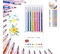 Generico Implementarch Pens, Gettoreach Glitter Gel Pen Set, 8/12/18/24/36/48 Iridescent Glitters Gel Ink Pens Set, Fun GlitterPens for Adult Coloring Books Drawing (8PCS)