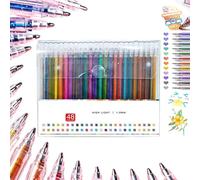 Generico Implementarch Pens, Gettoreach Glitter Gel Pen Set, 8/12/18/24/36/48 Iridescent Glitters Gel Ink Pens Set, Fun GlitterPens for Adult Coloring Books Drawing (48PCS)