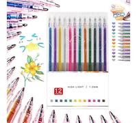 Generico Implementarch Pens, Gettoreach Glitter Gel Pen Set, 8/12/18/24/36/48 Iridescent Glitters Gel Ink Pens Set, Fun GlitterPens for Adult Coloring Books Drawing (12PCS)