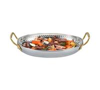 Generico In Acciaio Inossidabile | Vassoio Ovale Con Maniglie - Vassoio In Acciaio Inossidabile Sicuro Microonde Per Cucinare Carne Pesce Antipasti Servire