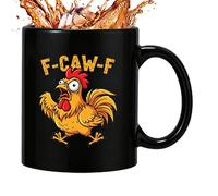 Generico in Ceramica con Gallo | 11oz Pollo | Mug Rustico con Arte Animale per Caffè o Tè, per Natale e Halloween | Divertente Bicchiere in Ceramica Stile Borraccia Peř Casa, Ufficio e Sa