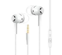 Generico In-Ear Headphones, Wired Earphones with Microphone, 120cm/3.94 feet 3.5mm Jack Noise Cancelling Design, 1 Pair Black for Workout School Studio Recording Travel Music Thermoplastic Elastomer