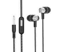 Generico In-Ear Wired Earbud - 110cm Wired Earbuds - In Ear Headphones | Ears Wireds Earbuds With Microphone Noise Isolating Stereo Bass Sound 3.5mm Jack For Phone Laptop Tablet Black