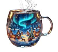 Generico in natalizia da 300 ml - da caffè per cioccolata calda, latte, vino e bevande fredde | Vetreria trasparente per cucina domestica e regalo stagionale di bicchieri