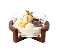 Generico in per Mixing, con Base in Legno 1800ml Centrotavola, Decorativa Trasparente, per Cena, Riunioni Familiari, Festa, Pasta, Frutta, Verdura, Dolci