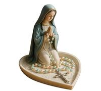 Generico in resina cattolica Gesù Rosario, Vergine Maria Jesus Rosary Holder, Neckele per le donne Studenti insegnanti Desktop Desk Desk Home Offici di compleanno per le vacanze