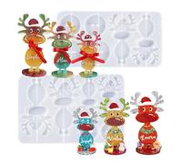 Generico in Silicone Cervo Natale | Stampo per Colata Resina Epossidica Artigianato,Coppia Ni Artigianato Festivo per Decorazione Casa con Pasta Modellabile Cera Resina