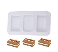 Genérico in silicone per biscotti, forme quadrate 3D in silicone per dolcetti, antiaderenti al cioccolato, per biscotti, budini, caramelle, cioccolato, torte, casa, cucina