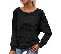 Generico Inaugurati Women's Soft Plain Magyar Sleeve Pullover Long Sleeve Top, Sweaters Long Sleeve Tops Tunic Pullover
