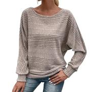 Generico Inaugurati Women's Soft Plain Magyar Sleeve Pullover Long Sleeve Top, Sweaters Long Sleeve Tops Tunic Pullover