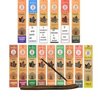 Genérico Incenso naturale ecologico, Incenso biologico senza tossici, include: Bastone Santo Salvia Bianca, Cannella, Lavanda, Meditazione, Ruda, Aromaterapia + Bruciatore 12 x 18 g