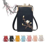 Generico Indefinitet Women Sling Cross-Body Wallet with Mobile Cell Phone Holder, Large Crossbody Bags for Women Travel (Black)