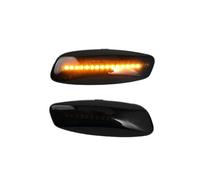 Generico Indicatore Direzione 2PCS LED Side Marker Lamp Dynamic Turn Signal Blinker Light For Peugeot 308 207 3008 5008 RCZ Luce Emergenza(Smoked Black)