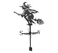 Generico Indicatore per Vento a Strega in Metallo Nero per Giardino | Segna Direzione Vento da Esterno, Stile Rustico Farmhouse Vintage, per Capanni e Cupole