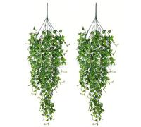 Genérico Indoo - Piante artificiali realistiche, decorazione per la casa, 2 pezzi, verde realistico, decorazione per esterni, per casa, soggiorno, camera da , bagno, ufficio, mensola e
