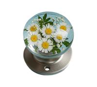 Generico Indoor Door Knob - Resin 4.8cm | Retro Round Epoxy Flower Decorative Handle | Vintage Style Cabinet And Door Pull For Closet, Toilet, Bathroom, Bedroom, Store, And Home Decor