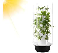Generico Indoor Hydropoonics Garden Tower Kit w/LED Luce & Pompa, 7-Tier Vegeter per Erbe Verdure, Sistema di Coltivazione Senza Suolo Compatto per Contatore da Cucina