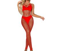 Generico Indumenti Intimi Donna Lingerie Donna Sensuale Lingerie Sexy da Indumenti da Notte Notte Calza per Corpo Tuta A Rete Vestiti Sexy Hard Red One Size
