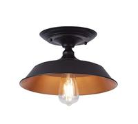 Generico Industrial Ceiling Light Black Ceiling Lamp American Rustic Close to Ceiling Lighting for Living Room Laundry Room