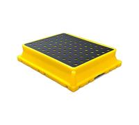 Generico Industrial Spill Containment Pallet for Oil Drums - Nestable, Leak-Proof Tray for Garage Storage, Yellow, 1 Pack, Size: 20.9"x16.1" - Durable And Safe Solution