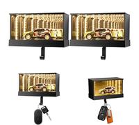 Generico Infinity Garage Key Holder with LED Light - 3D Illusion Wall Mount Key Hanger, Race Car Keys Holder Wall Mount with LED, Rechargeable Illuminated Keys Rack for Entryway Hallway Decor (#2PCS)