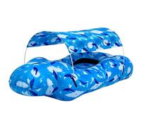 Generico Inflatable Air Lounger - Polyester 190x75cm | Camping Air Sofa With Sun Shade, No-Pump Blow Up Couch | Portable Waterproof Beach Bed For Outdoor Camping