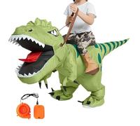 Generico Inflatable Dinosaur Costume, Ride On Blow Up Suit, 1pc 150cm Air Powered Cosplay Outfit With Fan System, Funny Party Dinosaur Costume, Halloween Stage Performance Costumes For Adults Kids