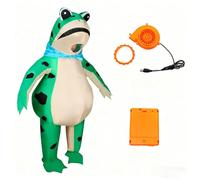 Generico Inflatable Frog Costume for Adults & Kids Body Blow Up Frog Jumpsuit with Air Pump Halloween Cosplay Party Costume (GREEN,S)