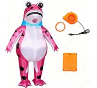 Generico Inflatable Frog Costume for Adults & Kids Body Blow Up Frog Jumpsuit with Air Pump Halloween Cosplay Party Costume (RED,S)