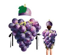 Generico Inflatable Grape Suit - Funny Fruit Costume | Soft Polyester Fabric with Built In Fan System, Comfortable Wearable Balloon Style Clothing for Adult Celebration Events