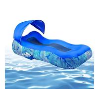 Generico Inflatable Lounge Chair With Sunshade Composite Fabric 190x75x55cm Waterproof Air Sofa Hammock For Beach Camping Backyard Hiking Install